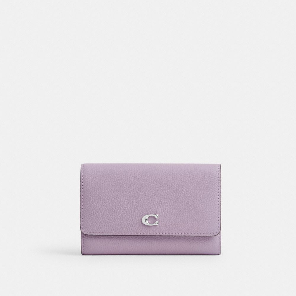 Coach Essential Medium Flap Wallet In Colorblock Stor Lommebok Dame Sølv Lilla Multicolor | TNM085743