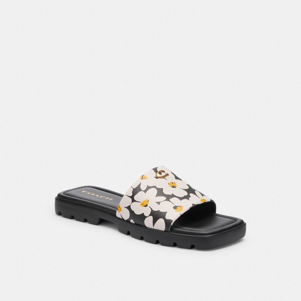 Coach Florence Sandal With Floral Print Sandaler Dame Multicolor | HPB527693