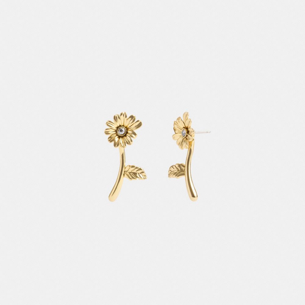 Coach Garden Flower Stem Stud Earrings Smykker Dame Gull | QUB574182