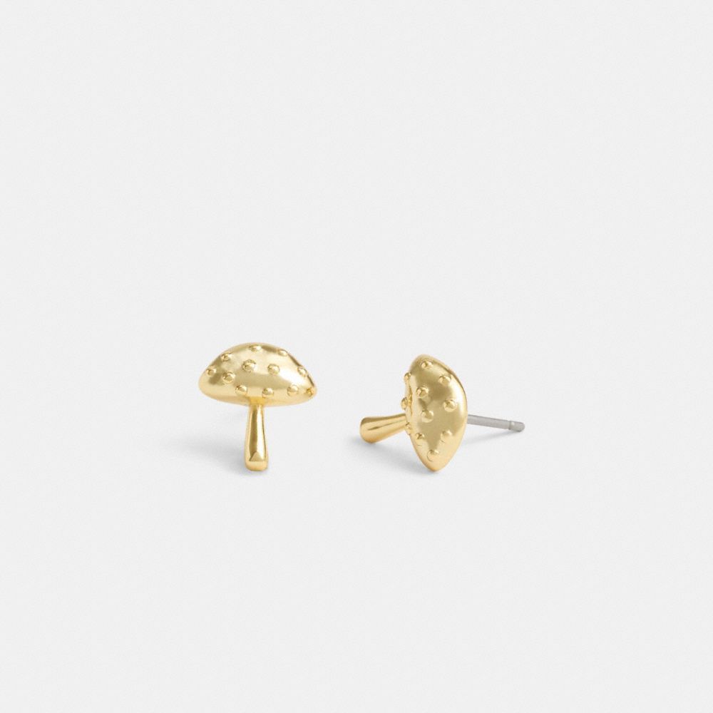 Coach Garden Mushroom Stud Earrings Smykker Dame Gull | MZP125369