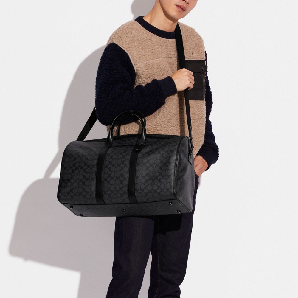 Coach Gotham Duffle Bag In Signature Canvas Duffelbag Herre Svarte Kopper Grå | XCE254189