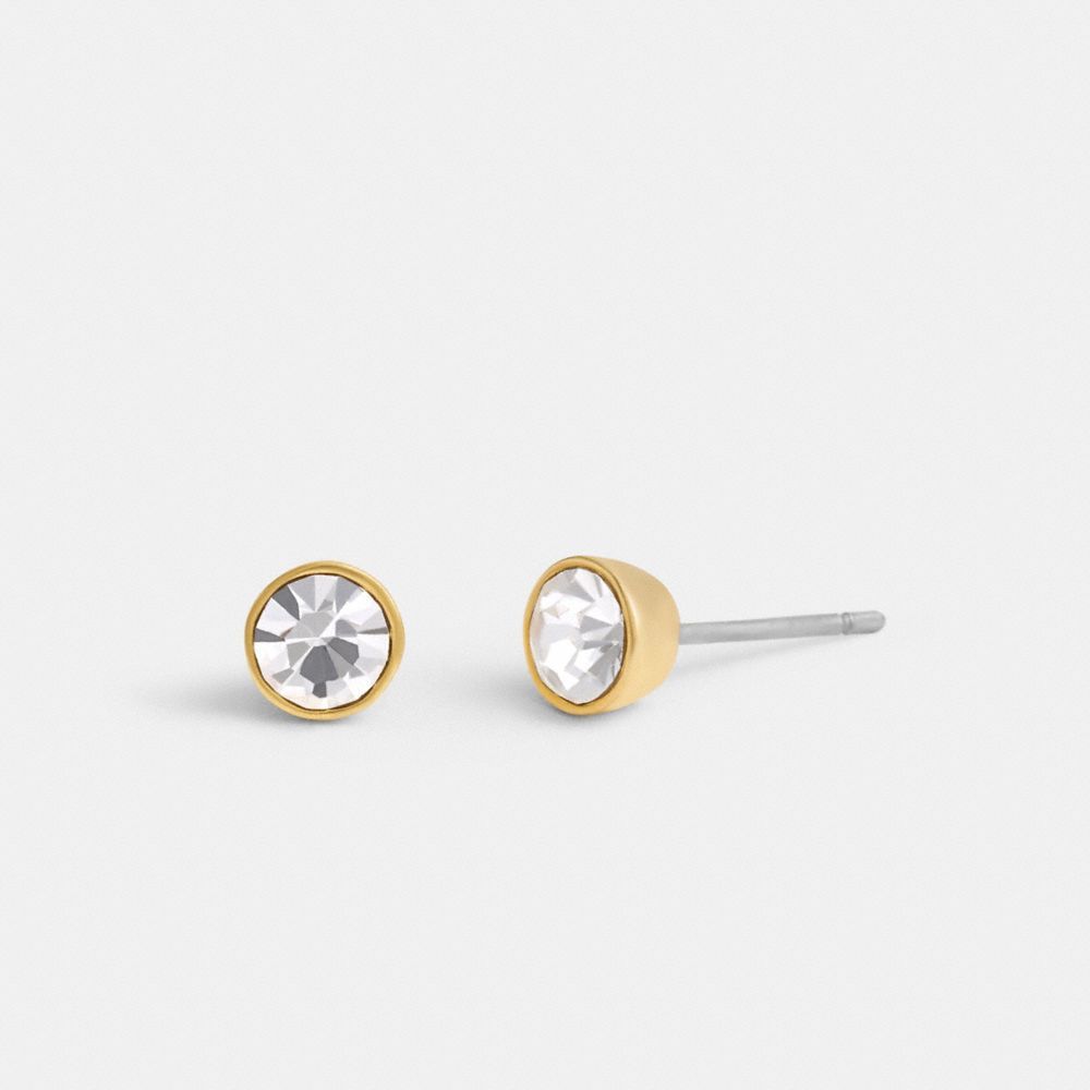 Coach Halo Round Stud Earrings Smykker Dame Gull | IOK083654