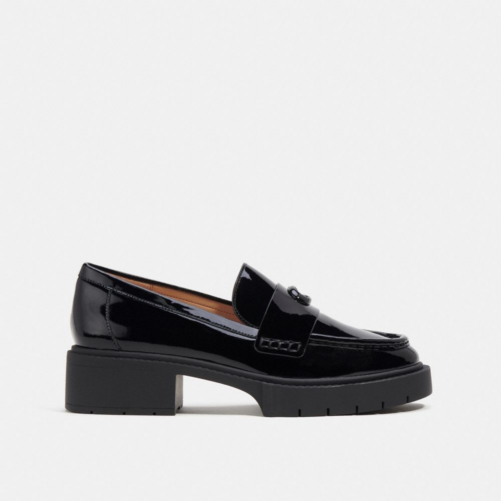 Coach Leah Loafer Flate Sko Dame Svarte | INS687205