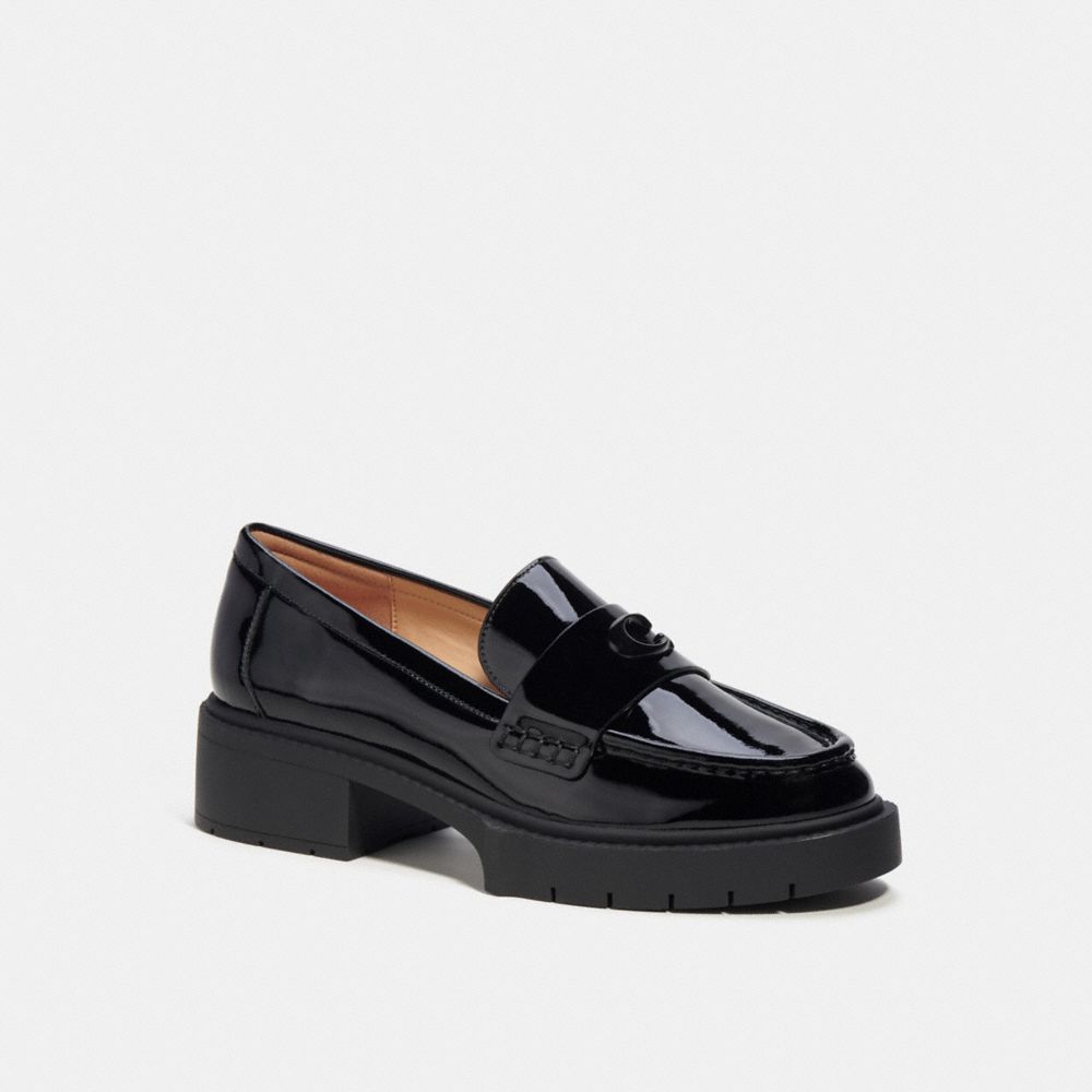 Coach Leah Loafer Flate Sko Dame Svarte | INS687205