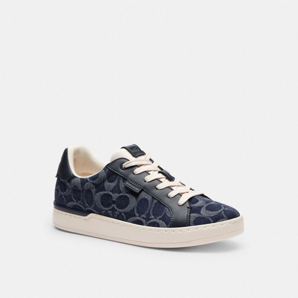 Coach Lowline Low Top Sneaker In Signature Denim Sneakers Dame Blå | TUE157936