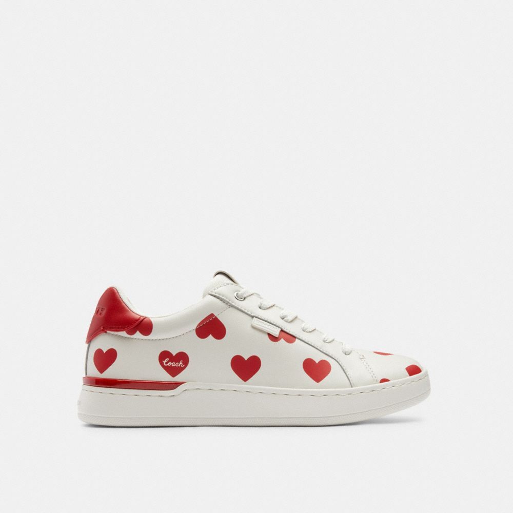 Coach Lowline Low Top Sneaker With Valentine's Print Sneakers Dame Rød | VYI467152