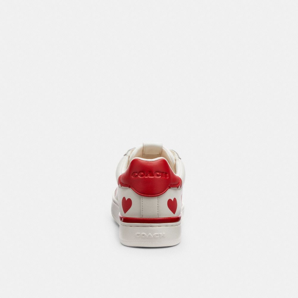 Coach Lowline Low Top Sneaker With Valentine's Print Sneakers Dame Rød | VYI467152