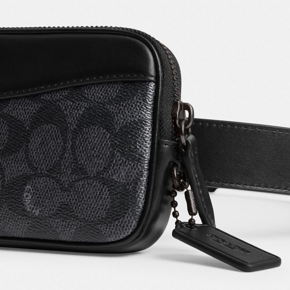 Coach Multi Pouch Belt Bag In Signature Canvas Midjeveske Herre Grå | DUV467183