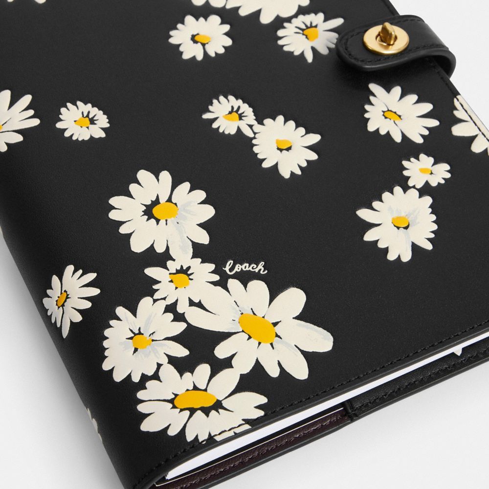 Coach Notebook With Floral Print Reiseveske Dame Svarte Multicolor | HQN670231