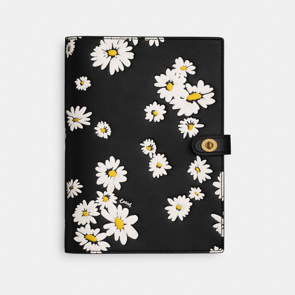 Coach Notebook With Floral Print Reiseveske Dame Svarte Multicolor | HQN670231