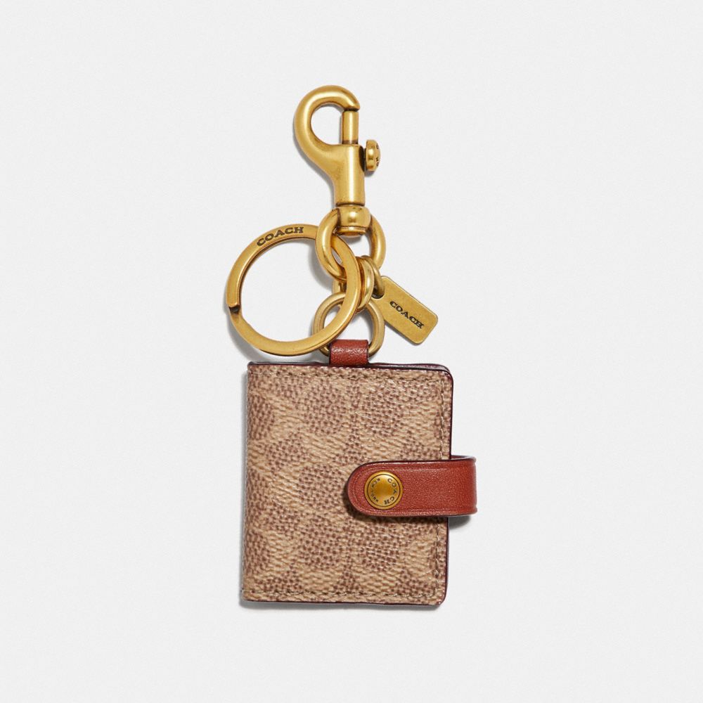 Coach Picture Frame Bag Charm In Signature Canvas Smykker Dame Khaki | ALG921086