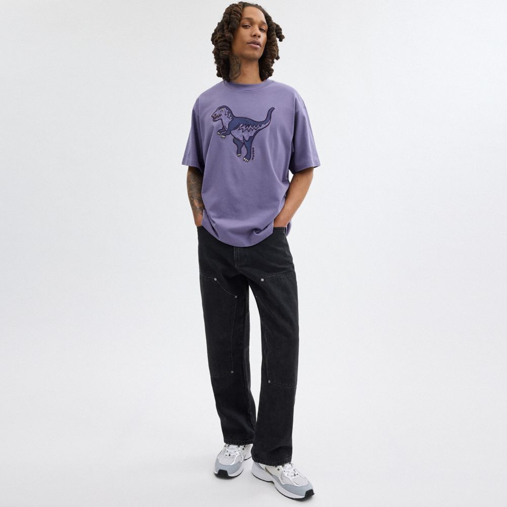 Coach Rexy T Shirt In Organic Cotton Topper Herre Lilla | BRH235896