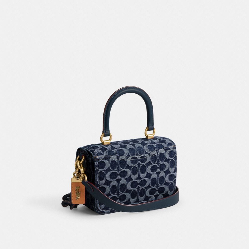 Coach Rogue Top Handle Bag In Signature Denim Satchel Veske Dame Blå Blå | ZJM487352