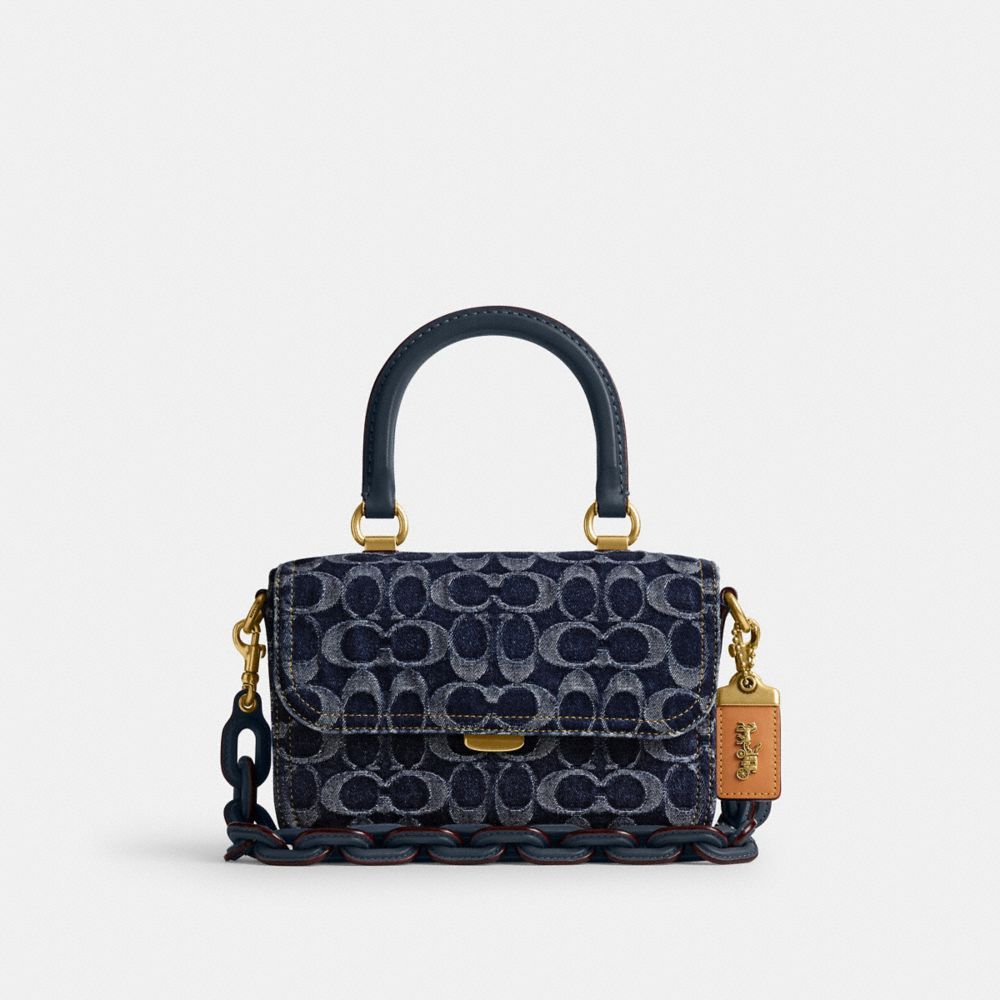 Coach Rogue Top Handle Bag In Signature Denim Satchel Veske Dame Blå Blå | ZJM487352