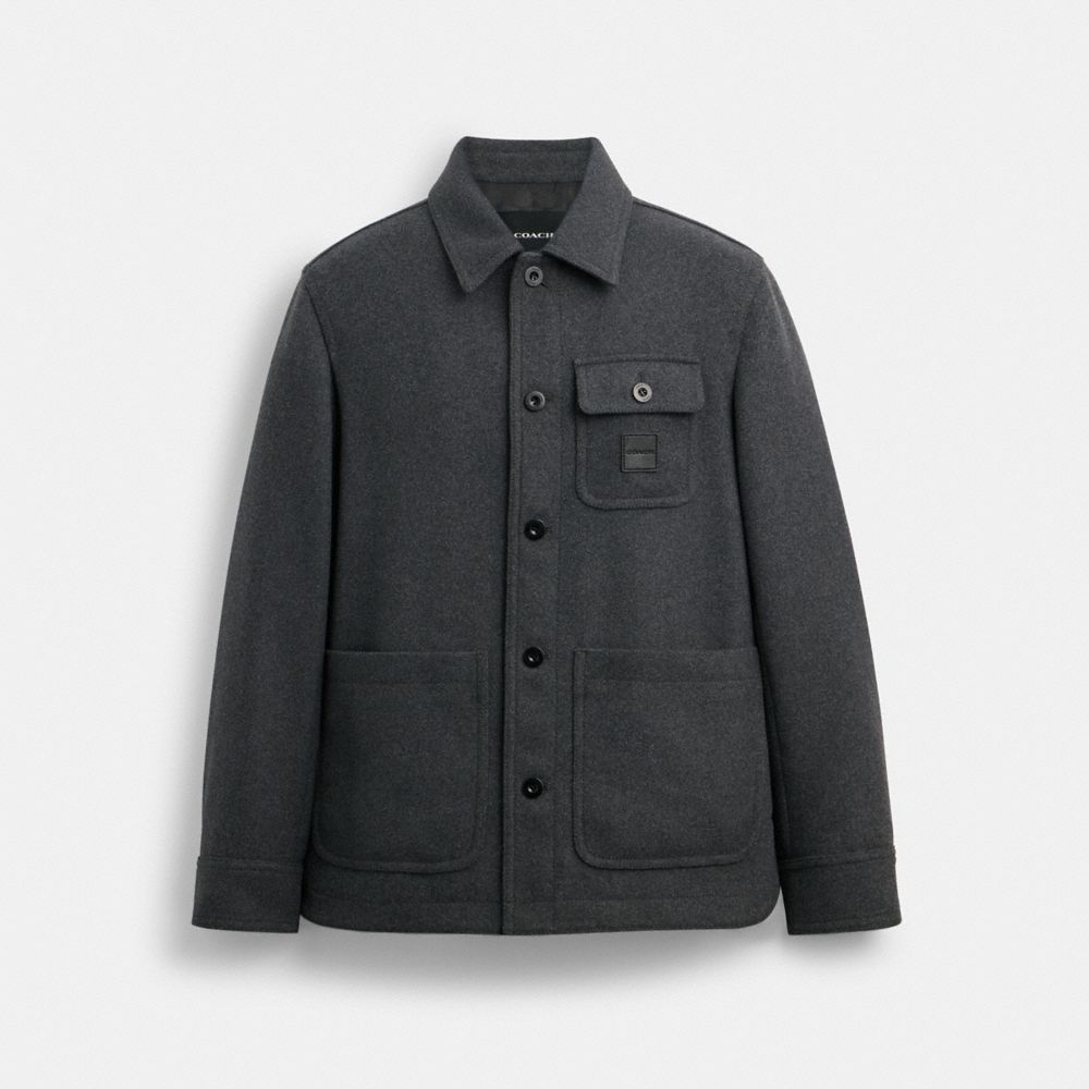 Coach Shirt Jacket Jakker Herre Grå | GBD594786