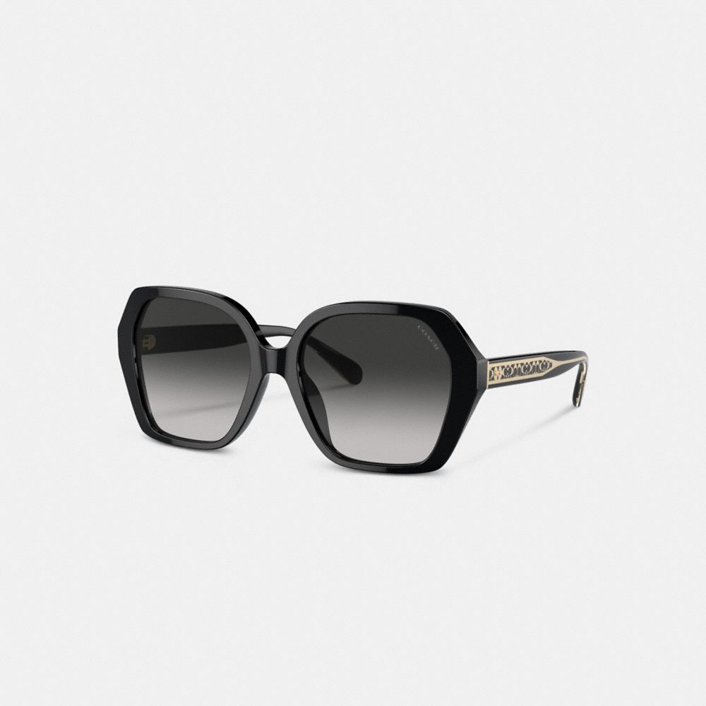 Coach Signature Ombre Geometric Square Sunglasses Briller Dame Grå | KZH567890