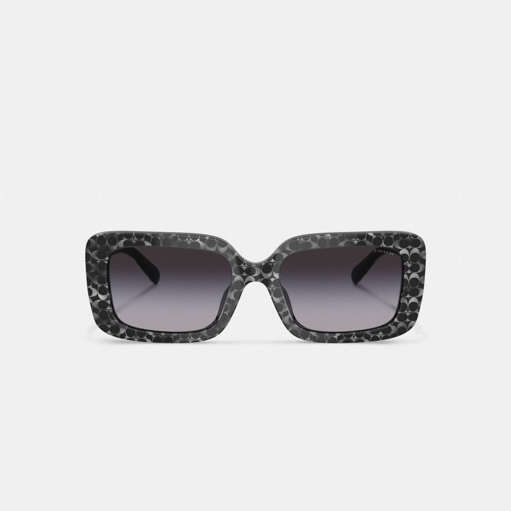 Coach Signature Oversized Rectangle Sunglasses Briller Dame Sølv | ELC784069