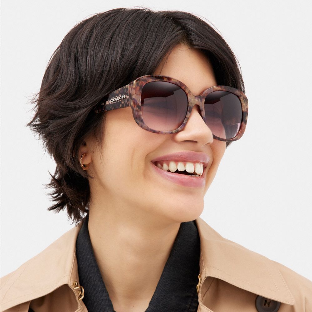 Coach Signature Oversized Square Sunglasses Briller Dame Lilla | KDA703916