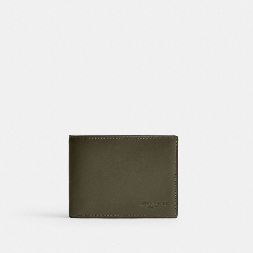 Coach Slim Billfold Wallet Billfolds Herre Grønn | FNA643279