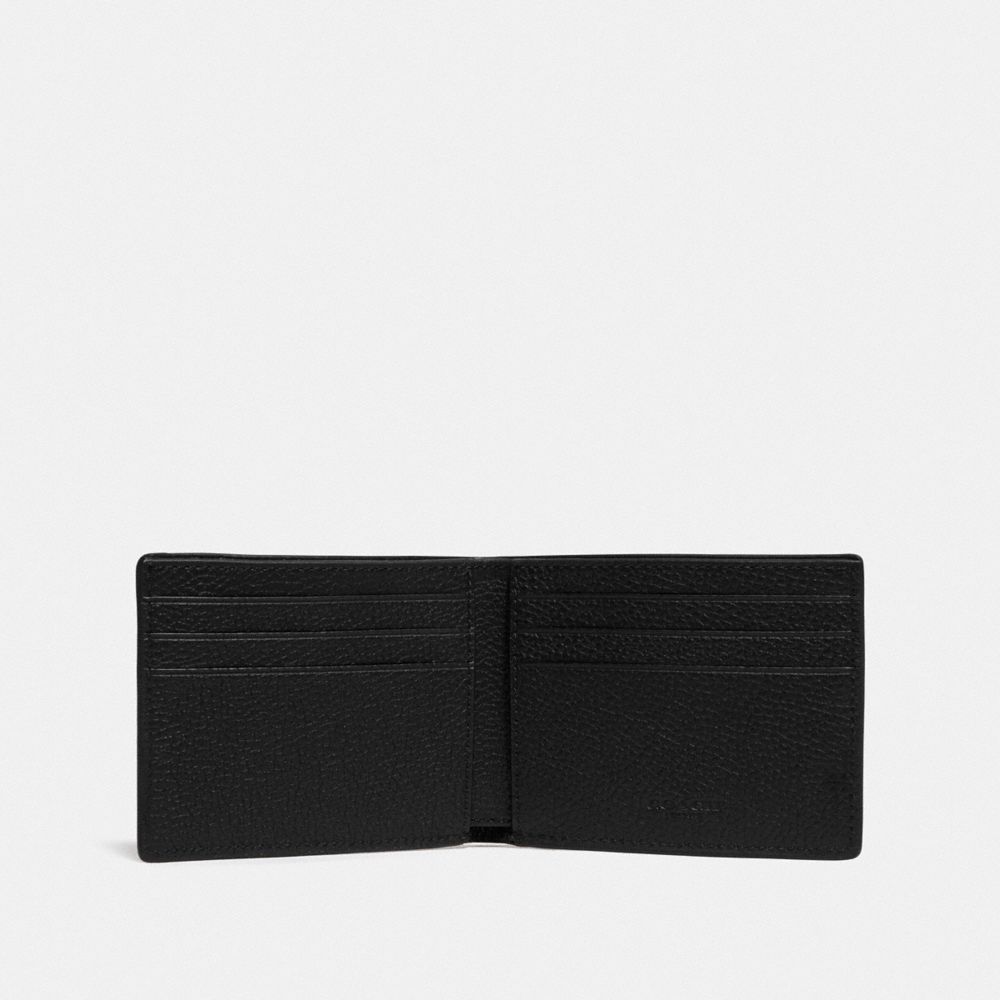 Coach Slim Billfold Wallet In Signature Leather Billfolds Herre Svarte | FDQ429036