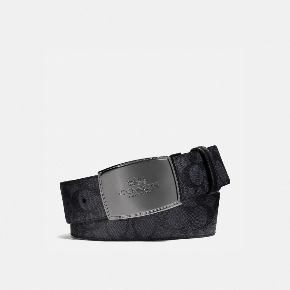 Coach Stitched Plaque Buckle Cut To Size Reversible Belt, 38 Mm Belte Herre Grå Svarte | AQN219364