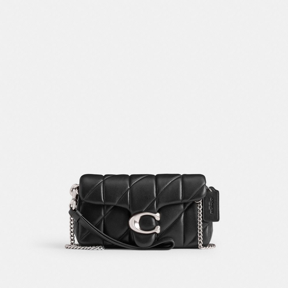 Coach Tabby Crossbody Wristlet With Pillow Quilting Klokke Dame Sølv Svarte | PYL817250