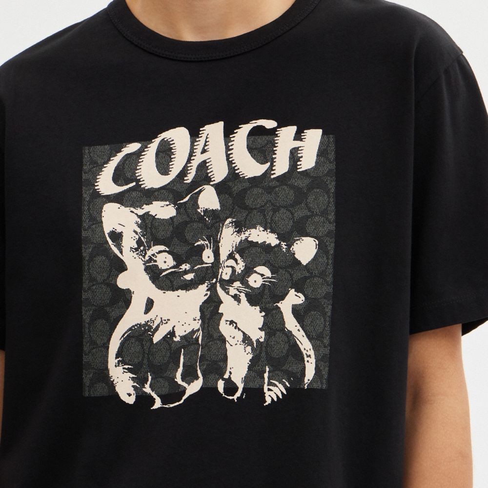 Coach The Lil Nas X Drop Signature Cats T Shirt Topper Herre Svarte | NLT873106