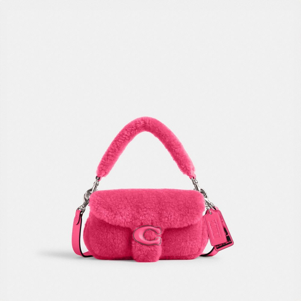 Coach The Lil Nas X Drop Tabby Shoulder Bag 18 In Shearling Skulderveske Dame Sølv Lyse Fuchsia | OJD427156