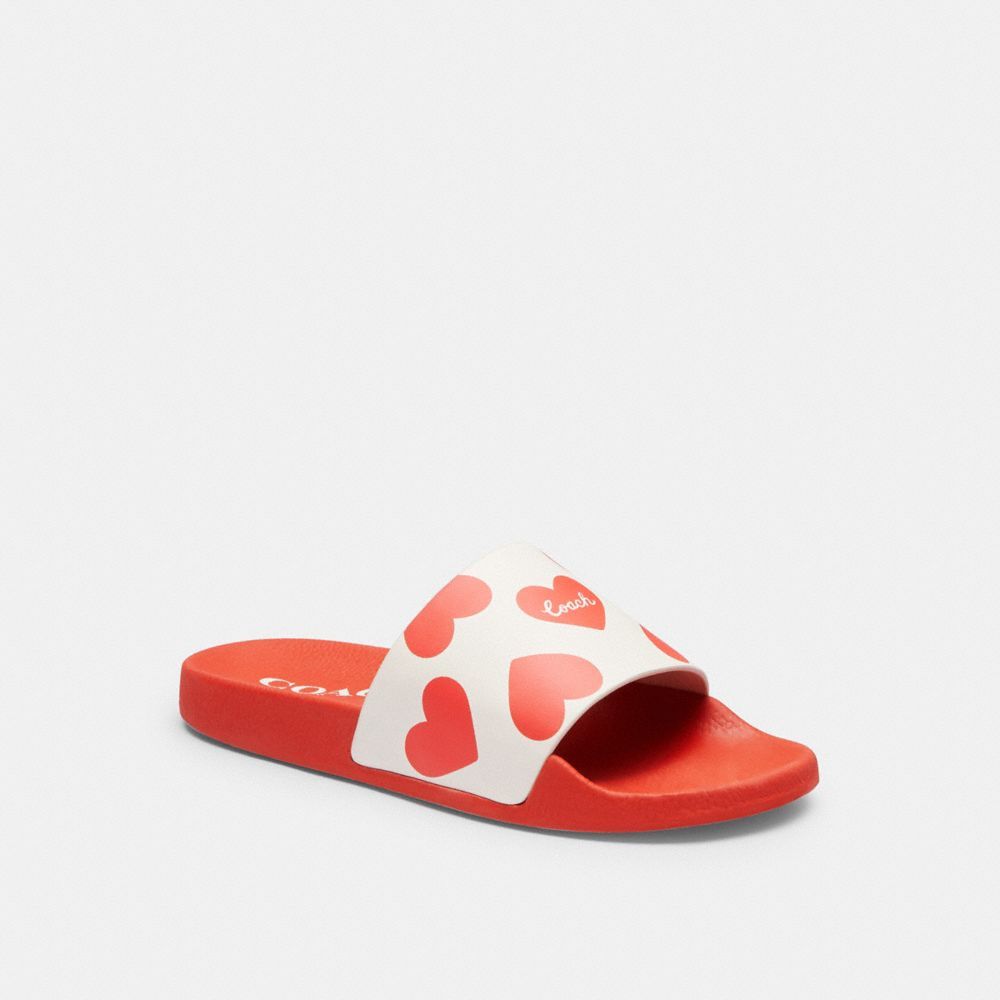 Coach Udele Sport Slide With Valentine\'s Print Sandaler Dame Rød | OWU290617