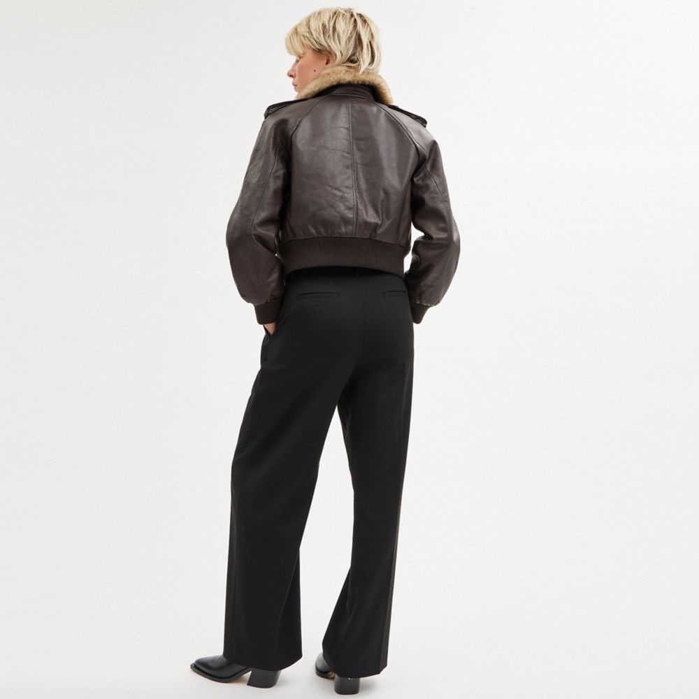 Coach Wide Leg Trousers Bukse Dame Svarte | KXL720618