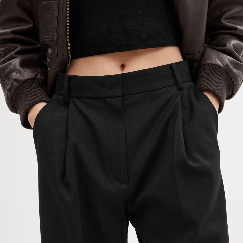 Coach Wide Leg Trousers Bukse Dame Svarte | KXL720618