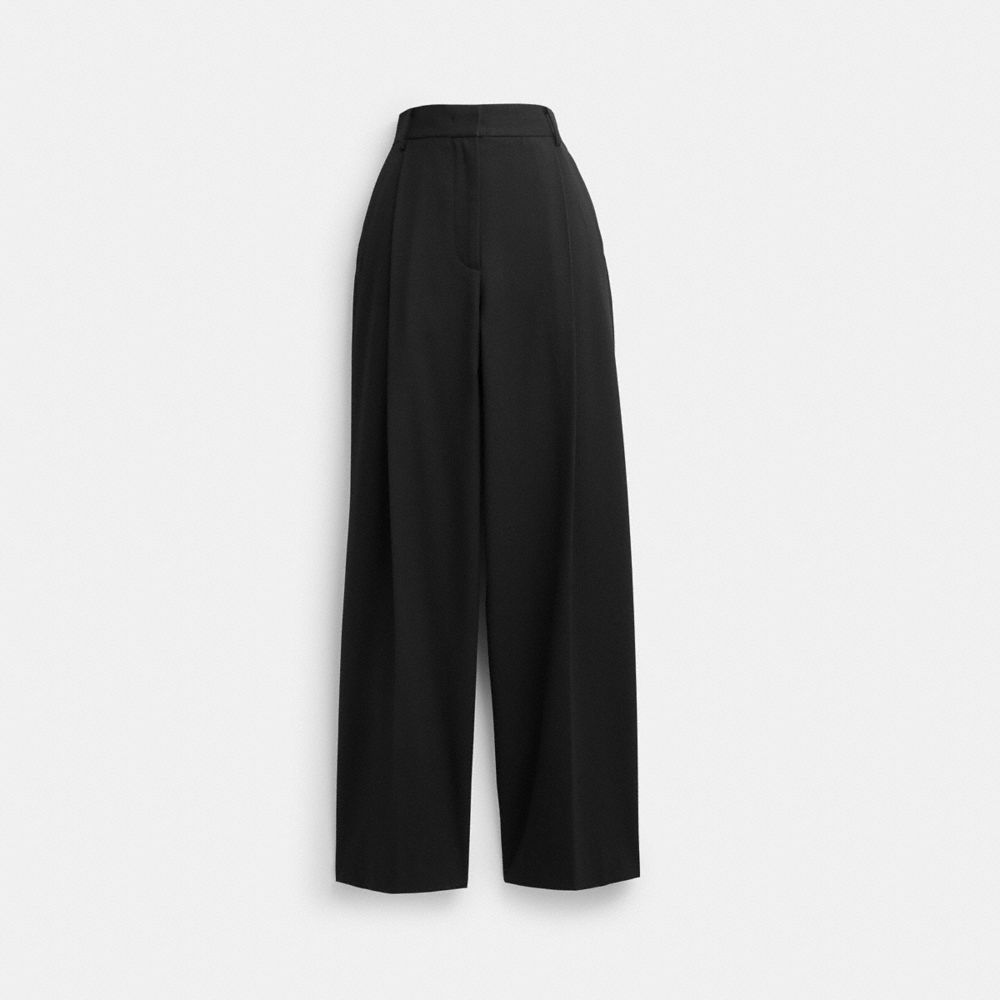 Coach Wide Leg Trousers Bukse Dame Svarte | KXL720618