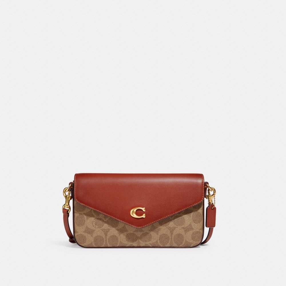 Coach Wyn Crossbody Bag In Signature Canvas Crossbody Veske Dame Brune Rød | YLG278143