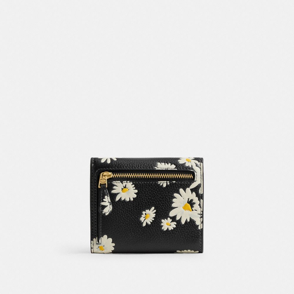 Coach Wyn Small Wallet With Floral Print Liten Lommebok Dame Svarte Multicolor | XHQ310864