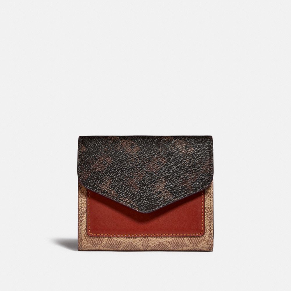 Coach Wyn Small Wallet With Horse And Carriage Print Liten Lommebok Dame Brune Rød | APD589734